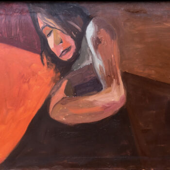 Schilderij getiteld "woman_1" door Roberto Rivas, Origineel Kunstwerk, Olie