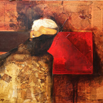 Painting titled "Without soul" by Roberto Rivas, Original Artwork, Collages Mounted on Wood Stretcher frame