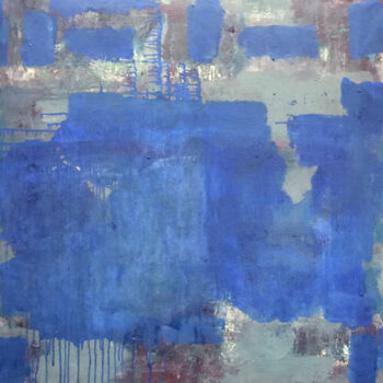 Schilderij getiteld "Blue Wall" door Roberto Romei Rotondo, Origineel Kunstwerk, Olie