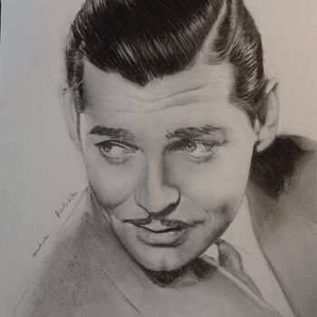 Desenho intitulada "Clark Gable" por Roberto Sallén, Obras de arte originais, Lápis