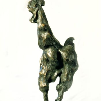 Sculpture intitulée "LE COQ DE BEPPE- ME…" par Roberto Tagliazucchi, Œuvre d'art originale, Bronze