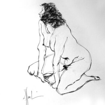 Drawing titled "Dessin de nu" by Roberto Tagliazucchi, Original Artwork