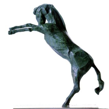 Sculpture intitulée "ANGRY HORSE - metal…" par Roberto Tagliazucchi, Œuvre d'art originale, Bronze