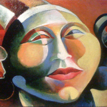 Pintura intitulada "Maya per me, la sen…" por Roberto Vesci, Obras de arte originais, Óleo