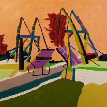 Painting titled "il ponte di Langlois" by Roberto Aere, Original Artwork, Oil