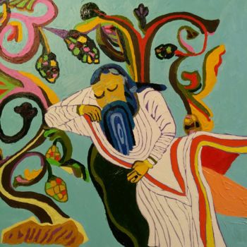 Pittura intitolato "Noè ubriaco" da Roberto Aere, Opera d'arte originale, Olio