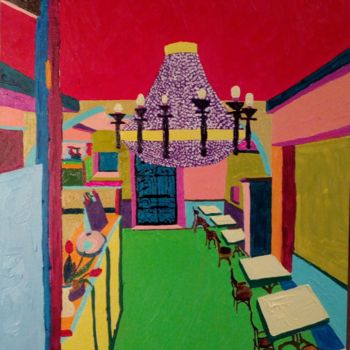 Pintura titulada "Bar al ponte Verona" por Roberto Aere, Obra de arte original