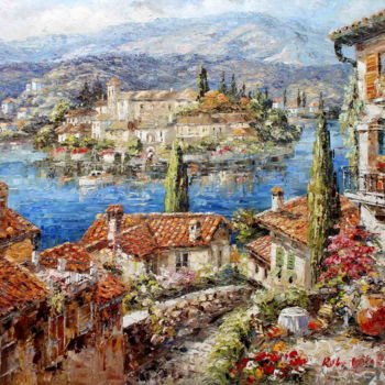 Painting titled "Isola Bella, Maggio…" by Roberto Fisano, Original Artwork, Oil