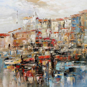 Malerei mit dem Titel "Fishing Villages Ex…" von Roberto Fisano, Original-Kunstwerk, Öl