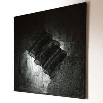 Painting titled "Black Tsunami" by Roberto Gilli, Original Artwork, Enamel