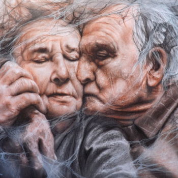 Tekening getiteld "il bacio" door Roberto Orlandi, Origineel Kunstwerk, Potlood