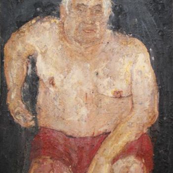 Painting titled "Gordo" by Roberto Sánchez, Original Artwork