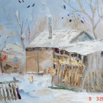 Malerei mit dem Titel ""Соседский гость"" von Igor Zaycev, Original-Kunstwerk, Öl