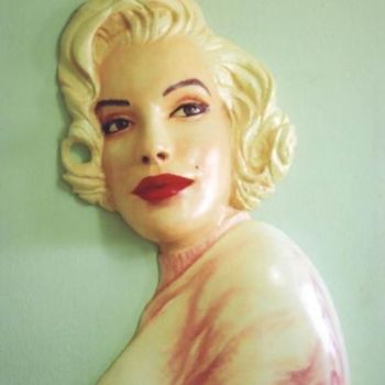 Escultura intitulada "Marilyn Monroe" por Robert Rachel, Obras de arte originais, Madeira