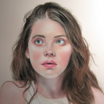 Schilderij getiteld "Portrait au pastel…" door Robert Rachel, Origineel Kunstwerk, Pastel