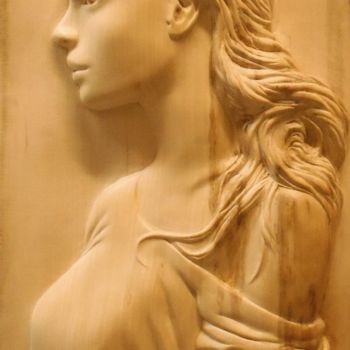 Sculpture titled "Portrait" by Robert Rachel, Original Artwork, Wood