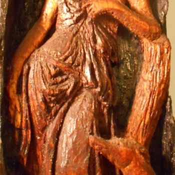 Skulptur mit dem Titel "Rétro : Diana sur l…" von Robert Rachel, Original-Kunstwerk, Holz