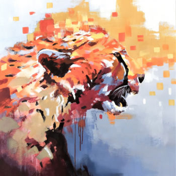 Painting titled "CHEETAH" by Robert Séguin, Original Artwork, Acrylic