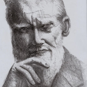 Desenho intitulada "Retrato de idoso" por Roberval Sales, Obras de arte originais, Lápis