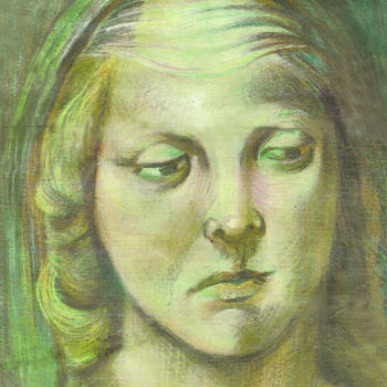 Desenho intitulada "Estudo para Madona" por Roberval Sales, Obras de arte originais, Pastel