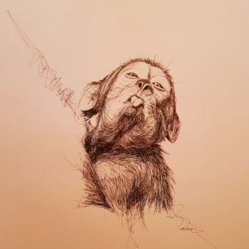 Zeichnungen mit dem Titel "Monkey" von Karl Robial, Original-Kunstwerk, Tinte