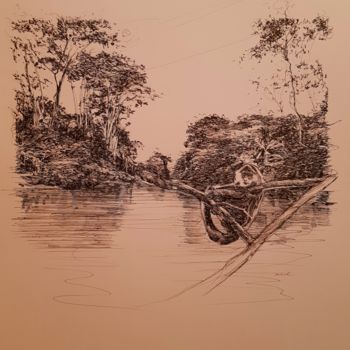 Drawing titled "Costa Rica 2" by Karl Robial, Original Artwork, Ink