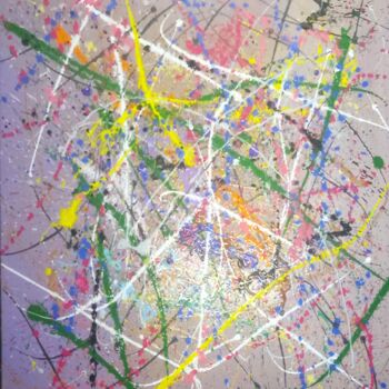 Ζωγραφική με τίτλο "Abstrait 8" από Robin Dubois (le CHAT), Αυθεντικά έργα τέχνης, Ακρυλικό Τοποθετήθηκε στο Ξύλινο φορείο σ…