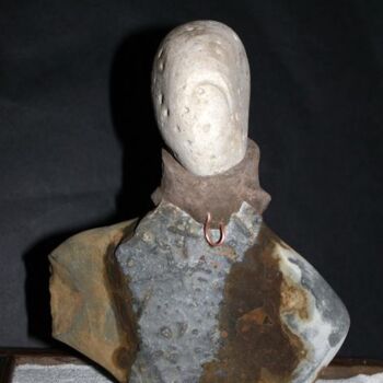 Sculpture titled "Girl with a Mink Co…" by Robin Mols, Original Artwork, Stone