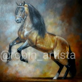 Painting titled "Caballo" by Robin Paternina Montes, Original Artwork, Oil