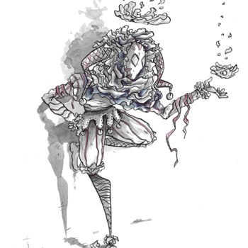 Tekening getiteld "#2 Joker" door Quinquinou, Origineel Kunstwerk, Inkt