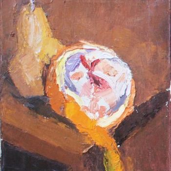 Pittura intitolato "Orange and Pear" da Robin Frey, Opera d'arte originale, Olio