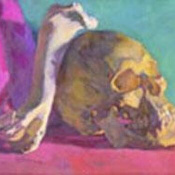 Malerei mit dem Titel "Bones" von Robin Frey, Original-Kunstwerk, Öl