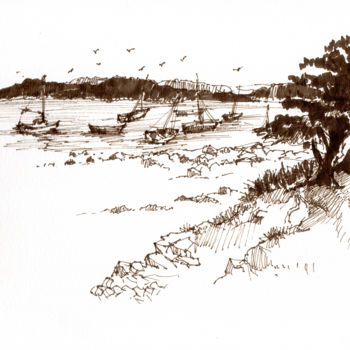 Drawing titled "Morbihan-golfe.jpg" by Robin Pimienta, Original Artwork, Other