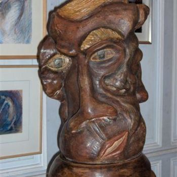 Escultura intitulada "Face ou Profil ?" por Jean-François Robiquet, Obras de arte originais