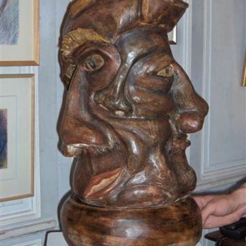 Escultura titulada "Face ou Profil ?" por Jean-François Robiquet, Obra de arte original