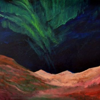 Pintura intitulada "Northern Lights" por Rob Oliver, Obras de arte originais, Óleo