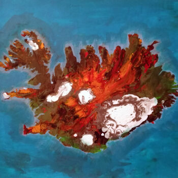 Malerei mit dem Titel "Colors of Iceland" von Rob Oliver, Original-Kunstwerk, Acryl