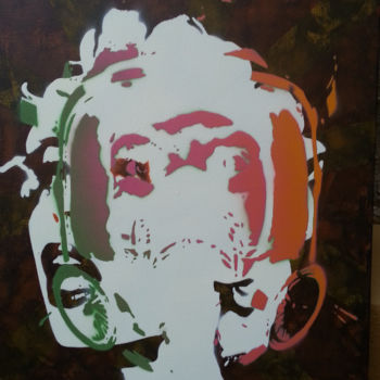 Painting titled "Rainbow Mask" by Ardo, Original Artwork, Acrylic Mounted on Wood Stretcher frame