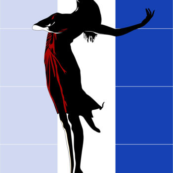 Peinture intitulée "danse silhouette" par Roby Marelly, Œuvre d'art originale