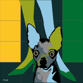 Peinture intitulée "chiwawa chien moder…" par Roby Marelly, Œuvre d'art originale
