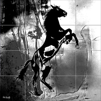 Malerei mit dem Titel "cheval de guerre" von Roby Marelly, Original-Kunstwerk