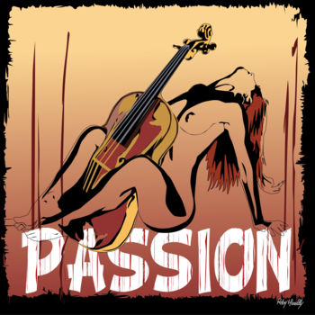 Peinture intitulée "passion sex music" par Roby Marelly, Œuvre d'art originale