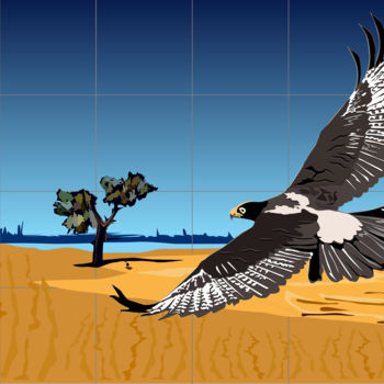 Peinture intitulée "Eagle desert" par Roby Marelly, Œuvre d'art originale