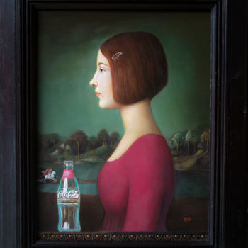 Painting titled "Profilo di donna co…" by Alfonso Rocchi, Original Artwork, Oil