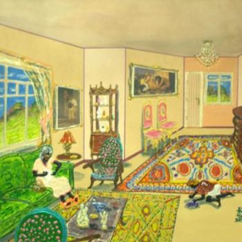 Pintura intitulada "A casa da vovó" por Rocha Maia, Obras de arte originais