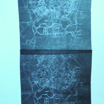 Estampas & grabados titulada "Map of Évora" por Suzi Silva, Obra de arte original, Aguafuerte