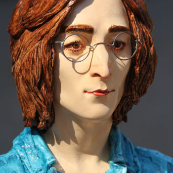 Γλυπτική με τίτλο "John Lennon, dreame…" από Rock Portraits By Larisa Churkina, Αυθεντικά έργα τέχνης, Χύσιμο