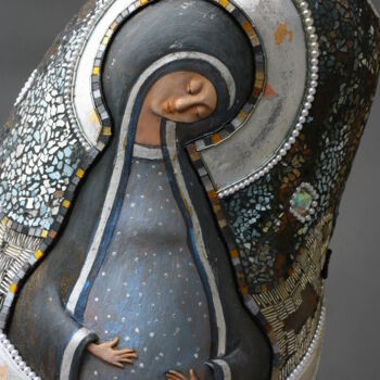Skulptur mit dem Titel "Неопалимая Купина" von Rock Portraits By Larisa Churkina, Original-Kunstwerk, Mosaik