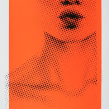 Gravures & estampes intitulée "Kissing Lip in Neon…" par Roco.Studio, Œuvre d'art originale, Acrylique