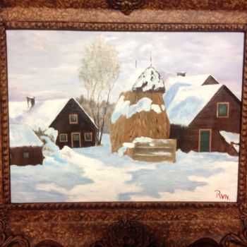 Painting titled "Dutch village." by Rodica Van Nieuwenhuize, Original Artwork, Oil